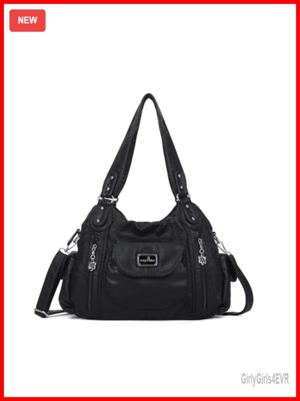 Large Hobo Tote Purse for Women, Faux Leather, Multi-Pocket Shoulder Bag,